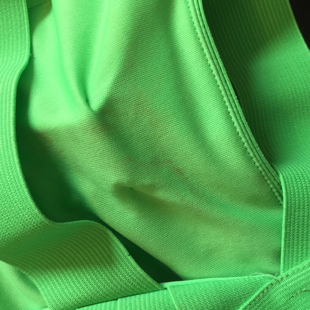 Lime green bandage cocktail. Caged back bodice. - Picture 3 of 5